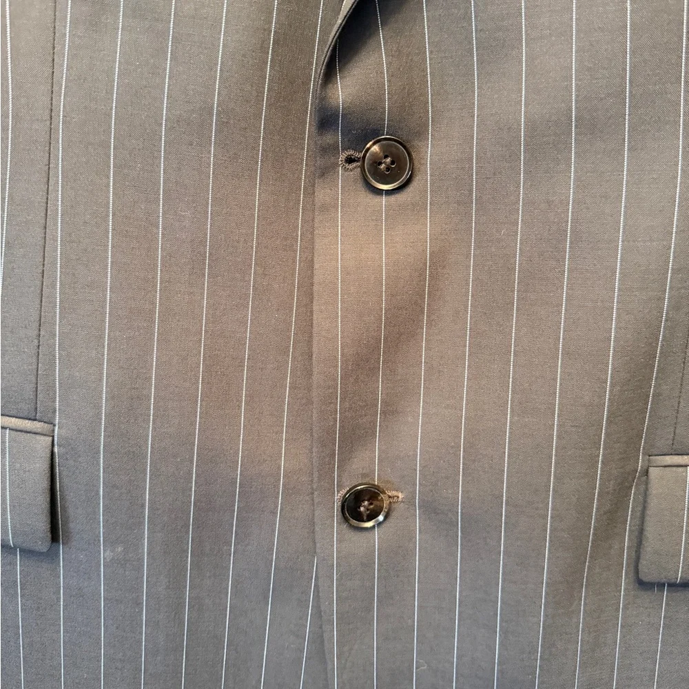 HUGO BOSS Navy Stripe Size 40L‎ Single Breasted Wool Blazer Jacket Guabello USA